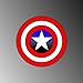 CAPTAIN AMERICA SHIELD BUMPER STICKER DECAL 6" X 6"
