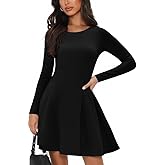 OKIFOIR Long Sleeve Mini Dress for Women A Line Fall Pleated Babydoll Short Party Dresses 2026