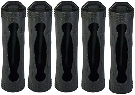 5 PCS Silicone Protective Gel Skin Case Cover for 18650 Battery (Black)