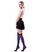 Women’s Extra Long Striped Socks Over Knee High Opaque Stockings (Black & Purple)
