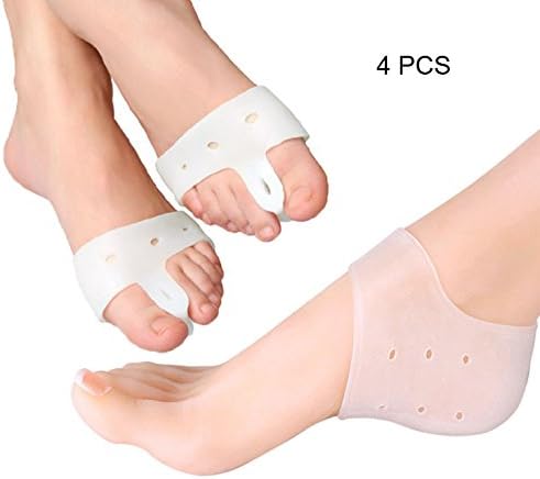 CINFAR Silicone Gel Heel Protector and Bunion Corrector- Double Rapid Foot Pain Relief - for Callus Blister Hammer Toe (Transparent)