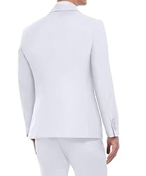 Men's 3 Piece Slim Fit Suit, White Wedding Suits