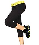 Womens Slimming Pants Hot Thermo Neoprene Sweat Sauna Body Shapers (3XL, Yellow)