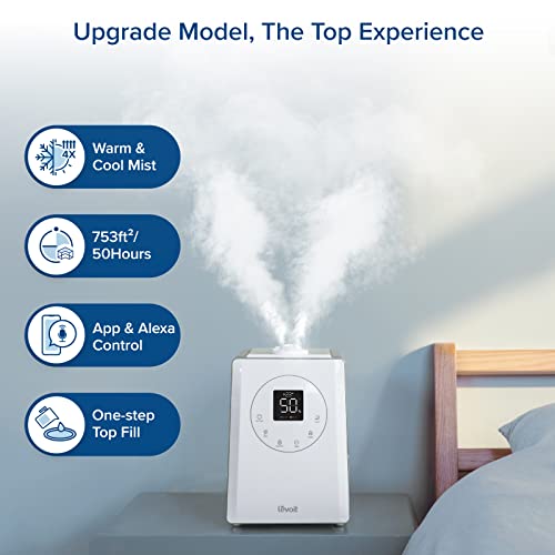 LEVOIT LV600S Smart Warm and Cool Mist Humidifiers for Home Bedroom