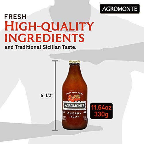 Agromonte Authentic Italian Cherry Tomato Pasta Sauce (Classic)- Taste of Italy Gourmet Foodie and Chef Gift - Ready to Use, Certified Kosher, Gluten-Free, All Natural 11.64oz (2 pack) - Thumbnail 6