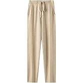 Women's Cashmere Pants High Waist Drawstring Loose Fleece Fitness Jogging Sweatpants with Pockets