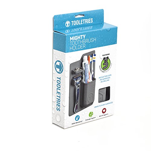 Tooletries Mighty Toothbrush Holder, Grey Home & Kitchen, Storage & Organization