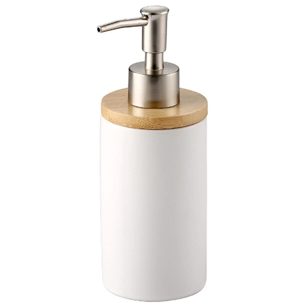 OnePine 400ml/14 oz Ceramic Liquid Soap Dispenser, Lotion Pump Dispenser for Kitchen Bathroom, Refillable Soap Dispenser Bottle Ideal for Shampoo, Hand Soap, Dish Soap