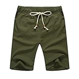 Mr.Zhang Men's Linen Casual Classic Fit Short Summer Beach Shorts