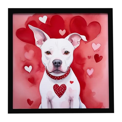 Caroline's Treasures Pit Bull Terrier My Valentine Framed Metal Print Bathroom,…