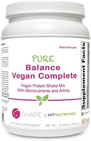 HIT Shape, Pure Balance Vegan Complete, Vegan Protein with a full serving of Daily Vitamins, Dutch Chocolate, 560 Gram by HIT Shape