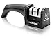 PriorityChef Kitchen Knife Sharpener, 2 Stage Sharpening System for Straight Edge Knives, Black
