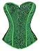 Kimring Women's Vintage Palace Jacquard Sweetheart Body Shaper Strapless Overbust Corset Green Medium