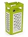Joseph Joseph 20024 Fold Flat Grater 4 Blade Styles Stainless Steel Cheese Vegetable Slicer Zester Spices Space Saving Includes Plastic Case, 8-inch, Green