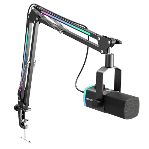 FIFINE AM8 Upgradation Gaming Microphone with RGB Boom Arm for Streaming, Podcast, XLR/USB Dynamic Mic with Mix Control, Tap-to-Mute for PC/Computer/Laptop/Mac/Audio Mixer Recording - AM8PROT
