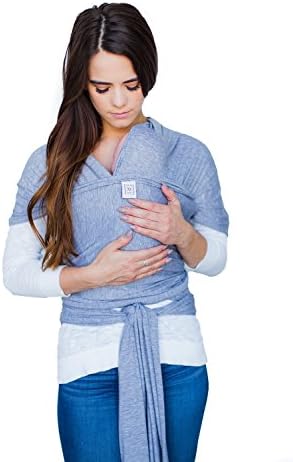 Cotton Baby Wrap – Soft, Stretchy Baby Sling Front Carrier perfect for Infants – Great for Hands-free carrying, breastfeeding, and convenience – BUY 2, GET 1 FREE (Heather Gray)