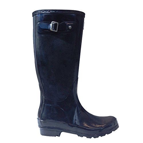 Moneysworth & Best Women's Tall Rubber Welly Boots, 9, Black
