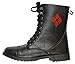 Womens Mid-Calf Fold Down Military Combat Boot Shoes (7, Black)