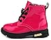 LONSOEN Boys Girls Waterproof Lace/Zip Up Kids Boots,KDB002 Hotpink CN27