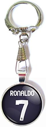 Cristiano Ronaldo Fc Real Madrid Soccer Jersey Glass Keychain