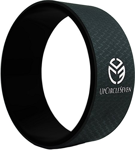 UpCircleSeven Yoga Wheel – [Pro Series] Strongest & Most Comfortable Dharma Yoga Prop Wheel, Perfect Accessory for Stretching and Improving Backbends, 12 x 5 Inch Basic (Black)