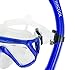 WACOOL Professional Snorkeling Snorkel Diving Scuba Package Set with Anti-Fog Coated Glass Purge Valve and Anti-Splash Silicon Mouth Piece for Men Women (Adults,Blue)