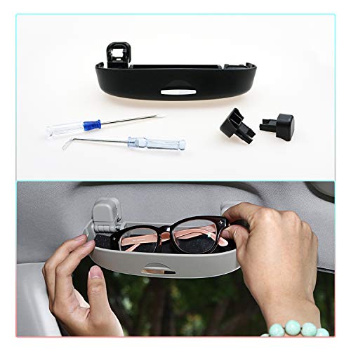 CDEFG Car Sunglasses Storage Box Glasses Holder Eyeglasses Storage Case for 2018-2019 C-HR CHR (Black)