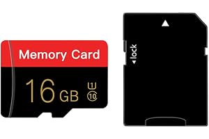 Micro Memory Card 16GB with Adapter, C10/U1/UHS-I/A1 TransFlash Card, TF Card for Camera, Smartphone, Tablet, Drone (Red 16GB)