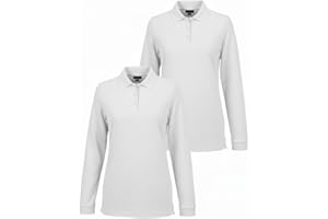 INGEAR Girls Long Sleeve Polo Shirt 2-Pack - School Uniform, Golf, Casual Wear, Moisture-Wicking, Sizes 4-16