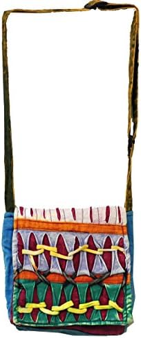 Bohemian Hippie Sling Crossbody Swing Cotton Peace Sign Shoulder Bag (46)