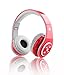 Mokata Kids Headphone Bluetooth Wireless Over Ear Foldable Headset with AUX 3.5mm Jack Cord SD Card Slot, Built-in Mic Microphone for Boys Girls Cell Phones TV PC Game Equipment B06 Red