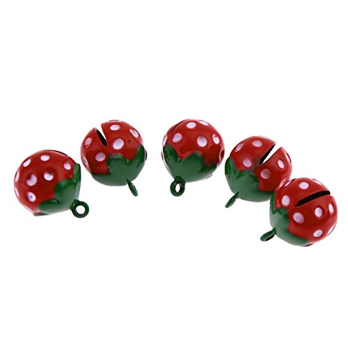 Jocestyle Pet Costume Accessories Dog Cat Small Bells Strawberry Crafts Necklace Pendant (Including 5pcs/set)