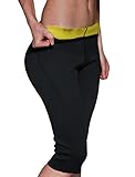 IFLOVE Sauna Sweat Pants for Women Weight Loss Workout Leggings Easy Slim Hot Yoga Capri Thigh Belly Fat Burner Waist Trainer Black XXL