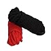 Soft Cotton Rope Pack of 2x33 feet All Purpose Durable Long Rope Strap (2-Pack, Red, Black)