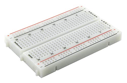 BB400 Solderless Plug-in BreadBoard, 400 tie-Points, 4 Power Rails, with Metal Backing Plate, 3.3 x 2.2 x 0.3in (84 x 55 x 9mm)