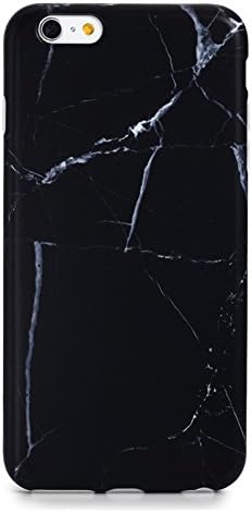 iPhone 6 / 6s Plus case marble, Sankton Slim-Fit Anti-Scratch Shock Proof Anti-Fingerprint IMD Soft TPU cover with Matte Pattern for iPhone 6 plus &amp; iPhone 6s plus 5.5-inch (Black Marble)