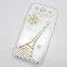 EVTECH(TM) 3D Handmade Crystal Eiffel Tower Rhinestone Diamond Bling Cover Hard Clear Case for Samsung Galaxy Grand Duos i9080 i9082 (100% Handcrafted)