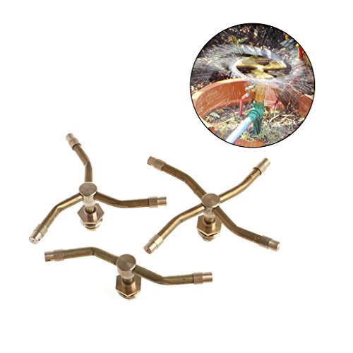 Onpiece Garden 1/2" Sprinkler Head Rotary Sprayer Brass Watering Irrigation Fountain (4 Arm)