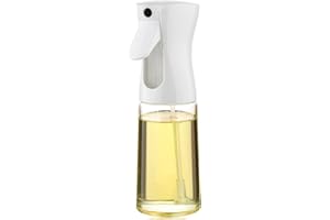 MEISO Oil Sprayer for Cooking 200ml, Glass Olive Oil Sprayer Bottle, Strong Spray Force for Kitchen, White