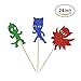 Cupcake Toppers Party Supplies Kids Birthday Cake Picks Decorating 24pcs