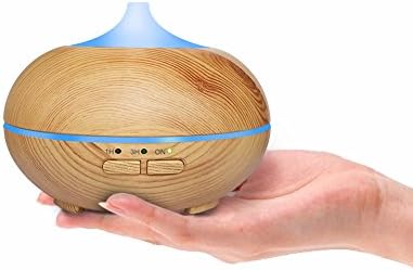 Bbymie mini size Aroma Essential Oil Diffuser, 150ml Wood Grain Ultrasonic Cool Mist Whisper-Quiet Humidifier with Color LED Lights Changing &amp; 4 Timer Settings&amp;easy to carry(150ml pale)
