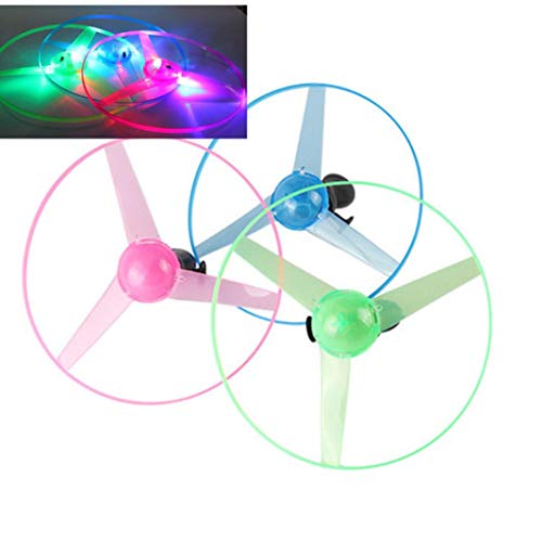 image for Kanzd Funny Colorful Pull String UFO LED Light up Flying Saucer Disc K