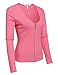ANGVNS Womens V-neck Long Sleeve with zip-top