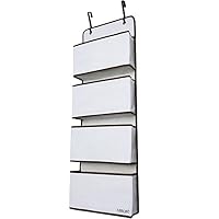 UBEQEÔ Large Over The Door Organizer and Storage Shelves (White Brown)