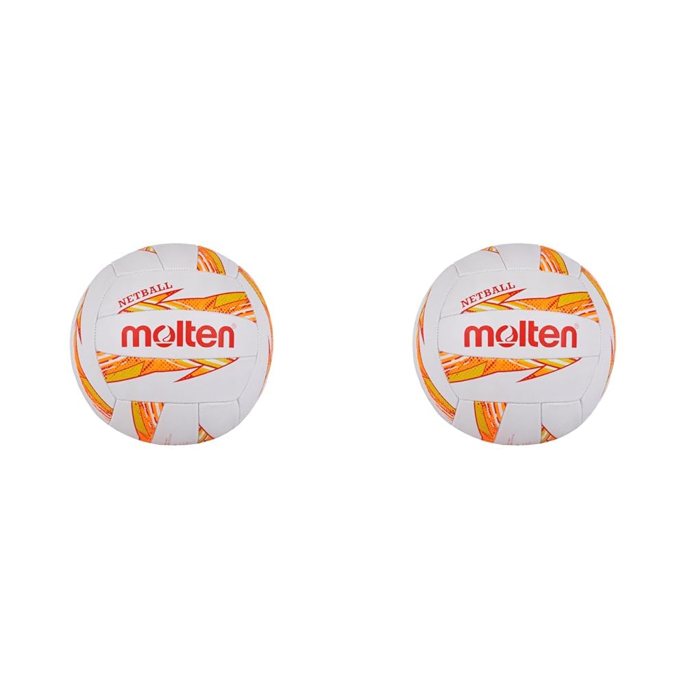 Molten Dynamite Netball, Orange, Size 5 (Pack of 2)