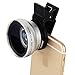 Zomei iPhone Lens 3 in 1 Cell Phone Camera Lens Kit 140 Degree Wide Angle Lens + 10X Macro Lens + CPL Polarizing Filter with 37mm Clip for iPhone Samsung Android Smartphones(Silver)
