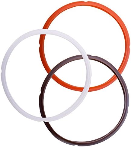 Pexils Kitchen(tm) Pot Instant Multi Cooker Silicone Sealing Ring Colorful Sweet n Savory Edition (3, Orange+Brown+Clear)