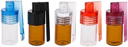 Lovup 36mm Small Size Acrylic Snuff Bullet Rocket Snorter Glass Vial With Spoon Flip