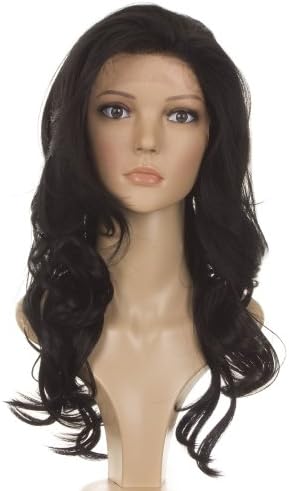 Long Black Wavy Lace Front Wig | Human Hair Blend Wig | In the style of Penelope Cruz | 2 shades