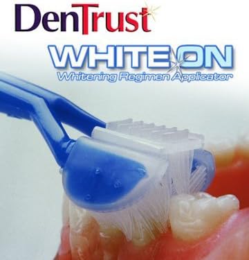 DenTrust :: White-On 3-Sided Toothbrush :: Whitening Paste Applicator :: Wrap-Around Design :: Made in USA by DenTrust Toothbrush